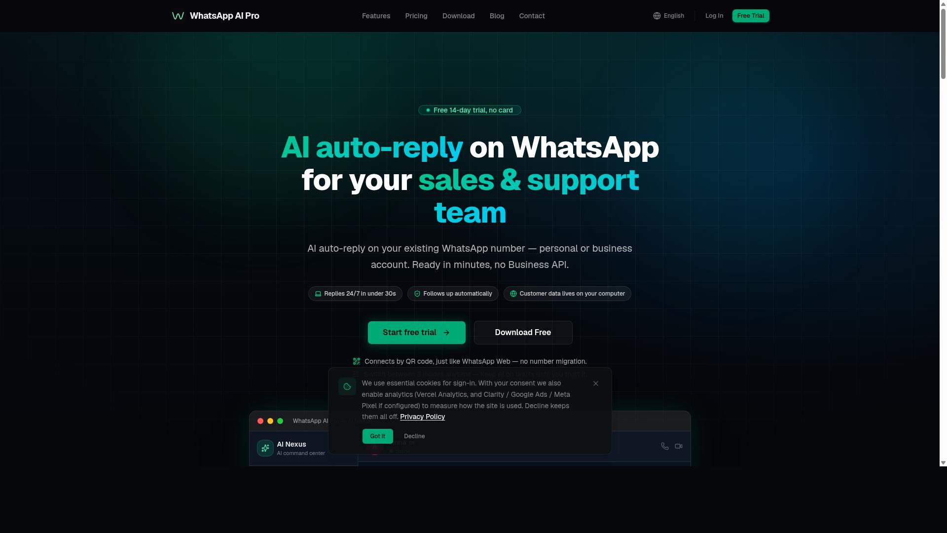 Com.bot for WhatsApp Chatbot Automation in 2026 website